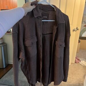 Aerie Charcoal Knit Cardigan